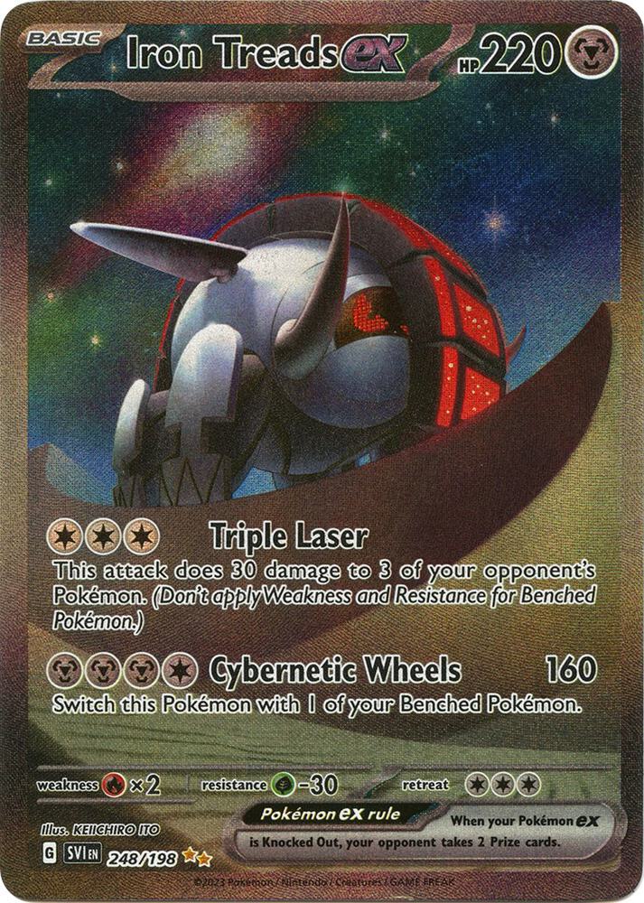 Iron Treads ex - 248/198 (SV1) Special Illustration Rare - Heavily Played Holofoil