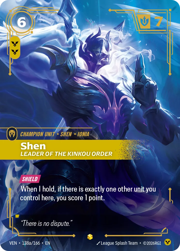 Shen, Leader of the Kinkou Order (Alternate Art) - 138a/166 (VEN) Epic