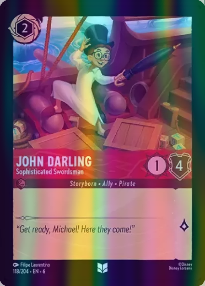 John Darling - Sophisticated Swordsman (Azurite Sea 118/204) Uncommon - Near Mint Cold Foil