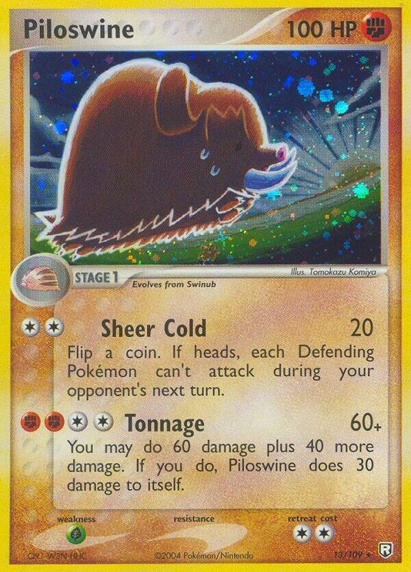 Piloswine - 013/109 (RR) Holo Rare - Damaged Holofoil