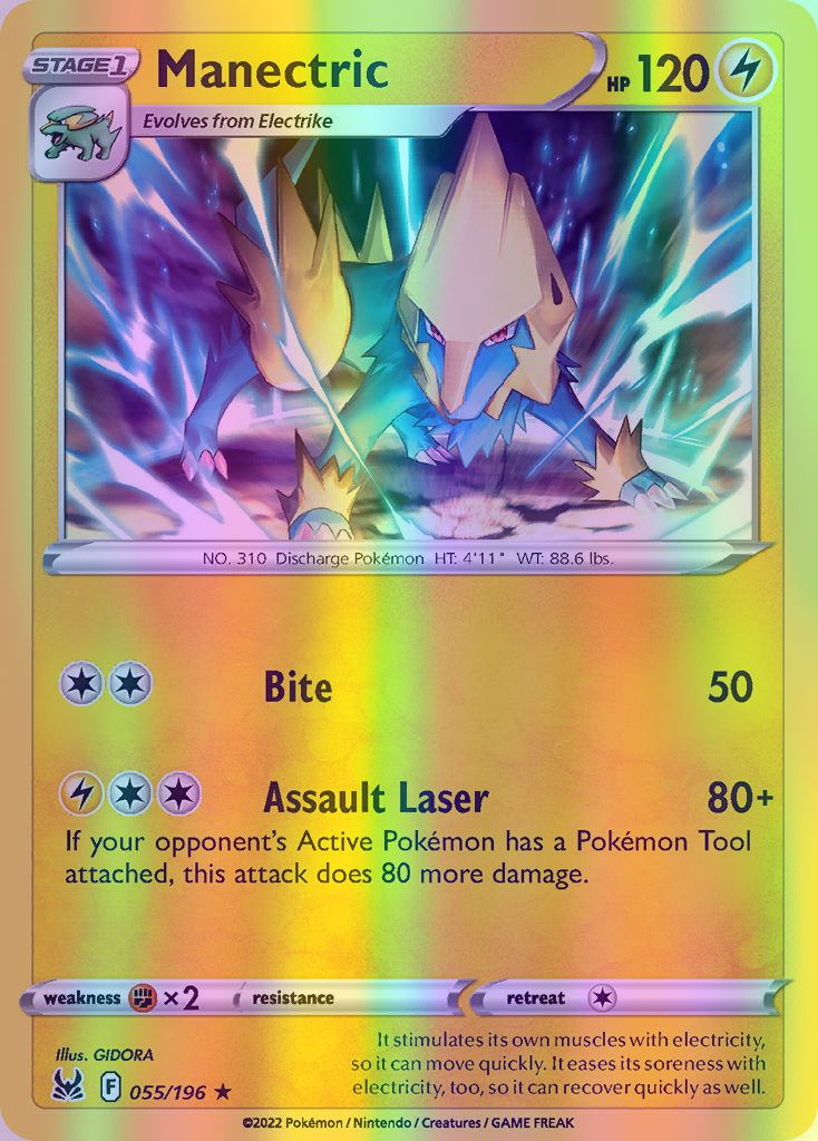 Manectric - 055/196 (SWSH11) Rare - Near Mint Reverse Holofoil