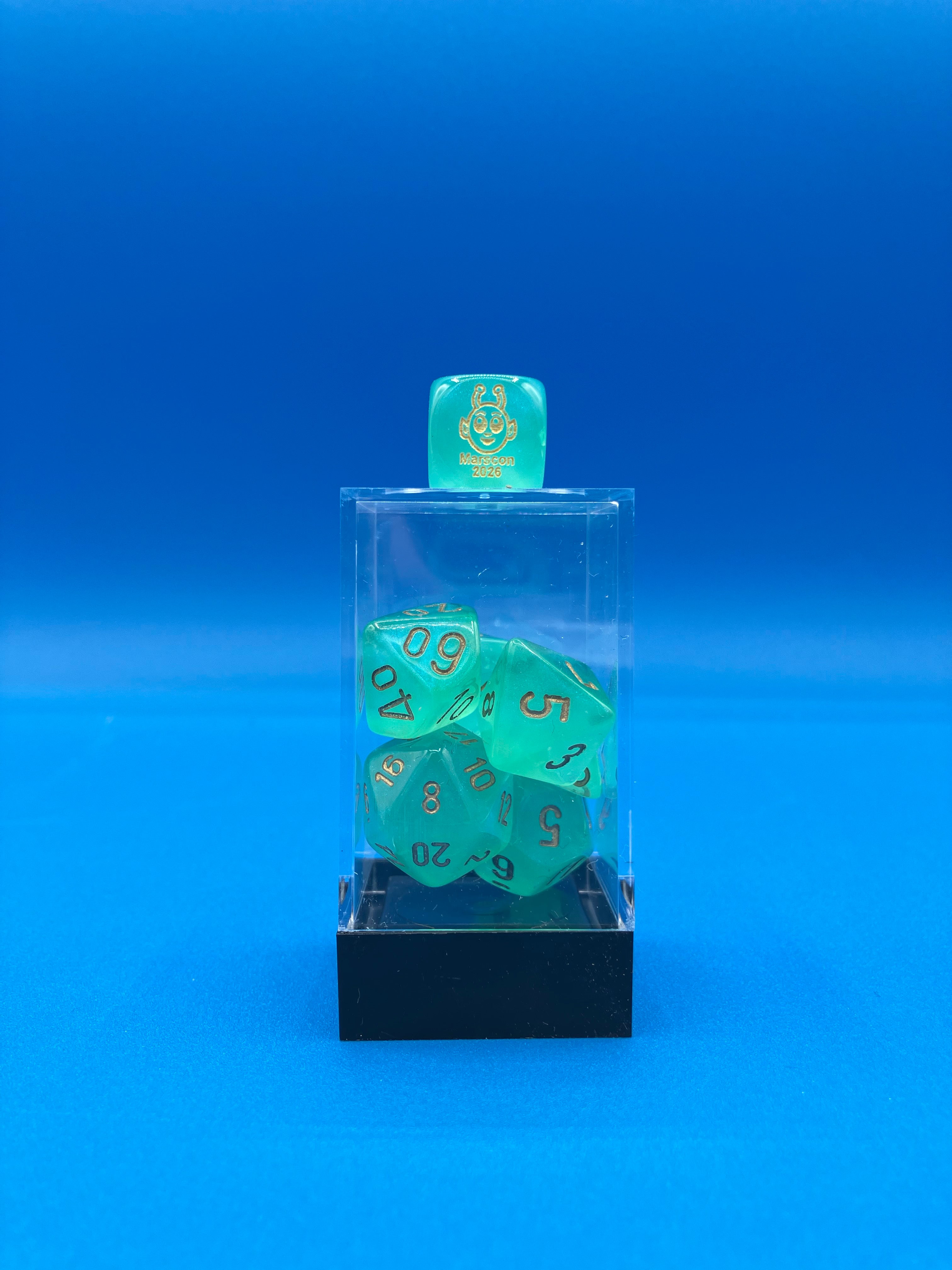 Marscon 2026 Swag: Borealis Light Green/Gold (Luminary) Poly Set (7)