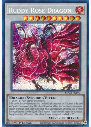 Ruddy Rose Dragon (MP22-EN077) Prismatic Secret Rare 1st Edition