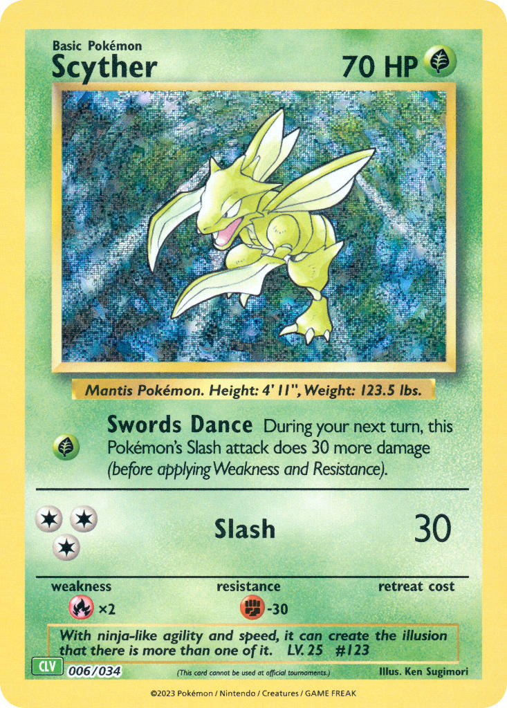 Scyther - 006/034 (TCG:CLV) Classic Collection - Near Mint Holofoil