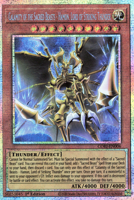 Calamity of the Sacred Beasts - Hamon, Lord of Striking Thunder (CORI-EN006)