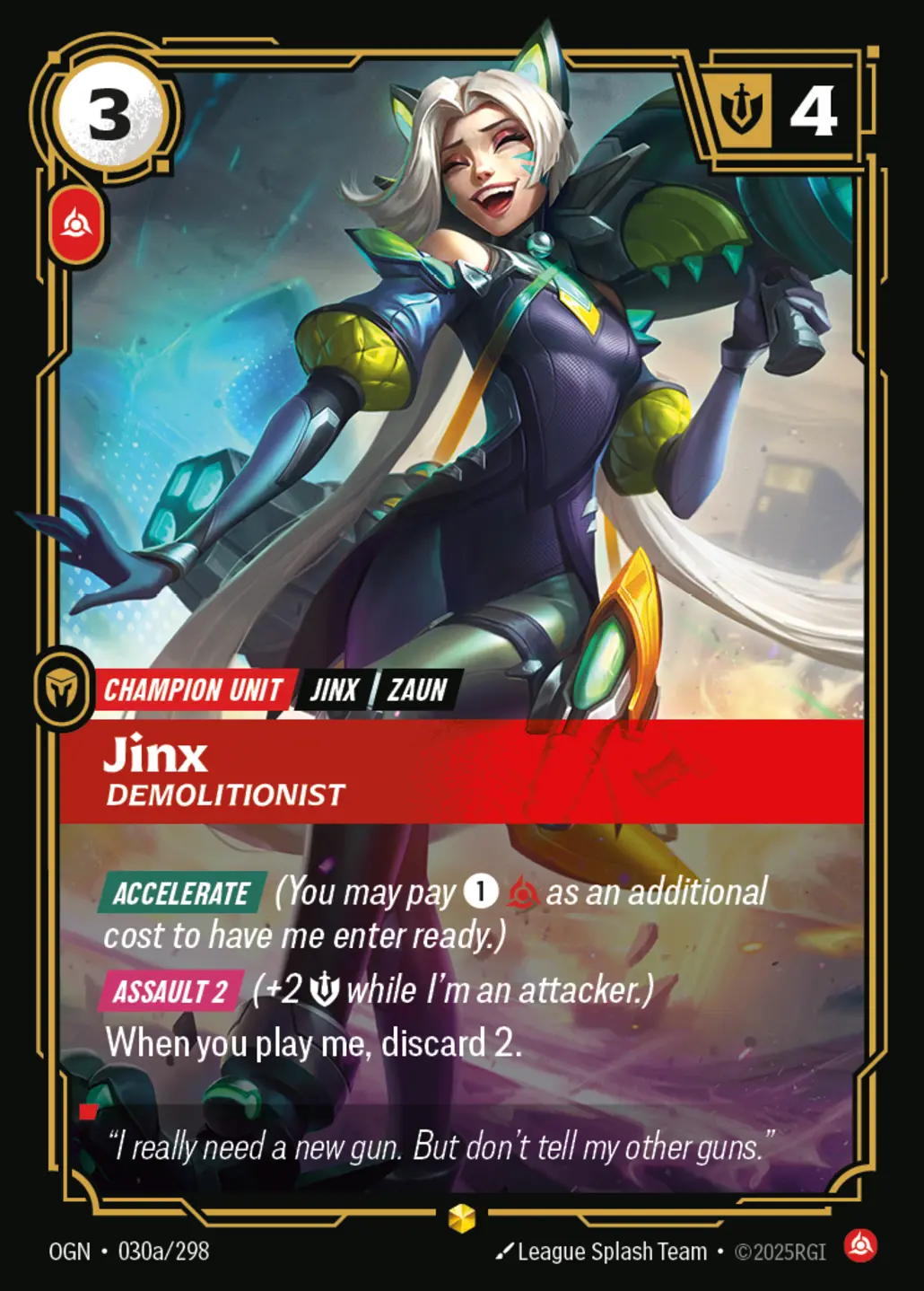 Jinx - Demolitionist (Alternate Art) - 030a/298 (OGN) Showcase