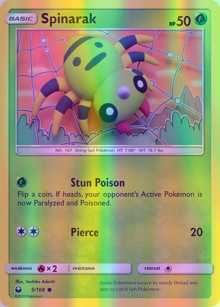 Spinarak - 005/168 (CES) Common - Near Mint Reverse Holofoil