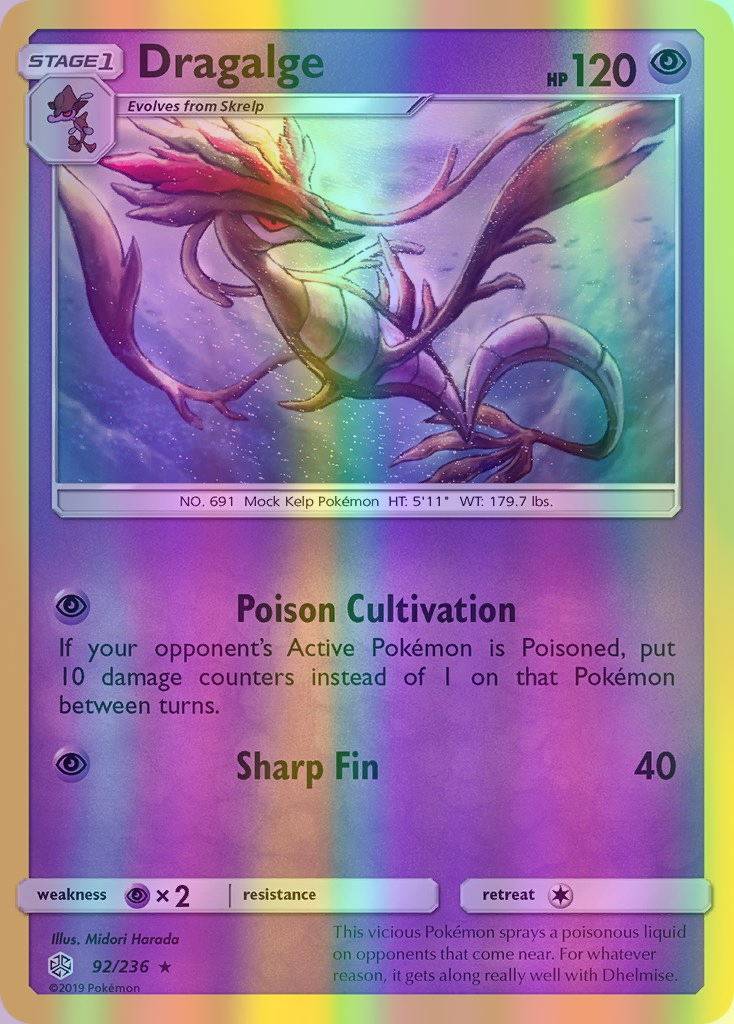 Dragalge - 092/236 (CEC) Rare - Near Mint Reverse Holofoil