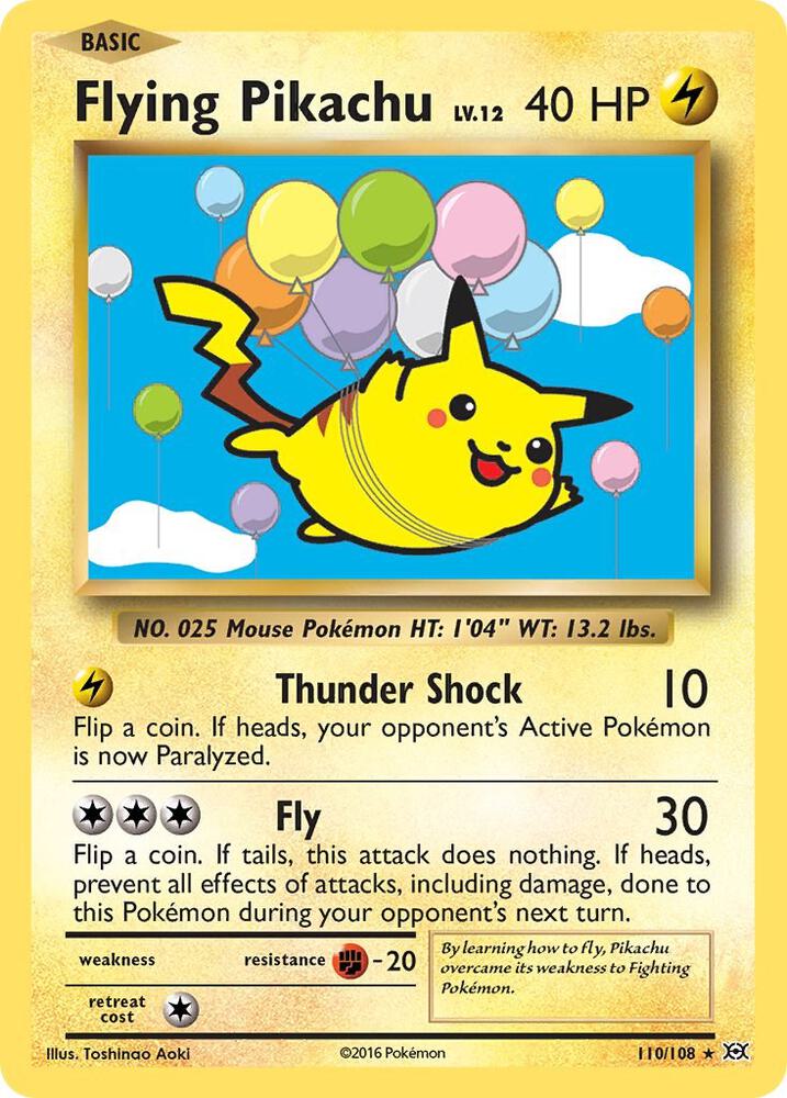 Flying Pikachu - 110/108 (EVO) Rare - Light Play