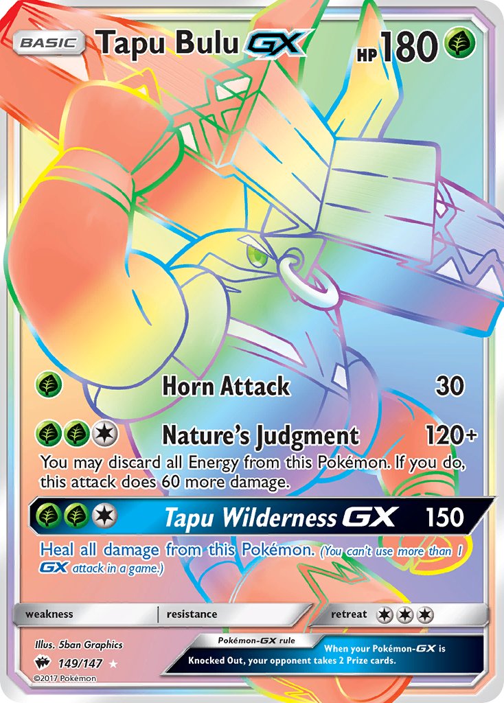 Tapu Bulu GX (Secret) - 149/147 (SM:BUS) Secret Rare - Near Mint Holofoil