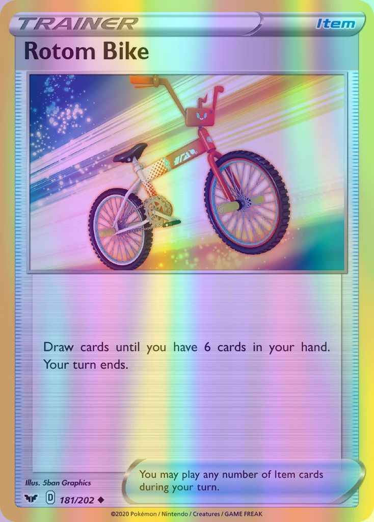 Rotom Bike - 181/202 (SWSH01) Uncommon - Near Mint Reverse Holofoil