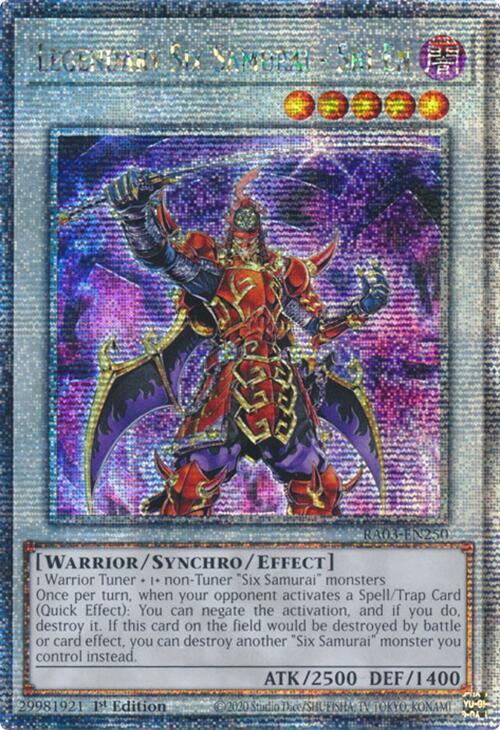 Legendary Six Samurai - Shi En (RA03-EN250) Quarter Century Secret Rare - Near Mint 1st Edition