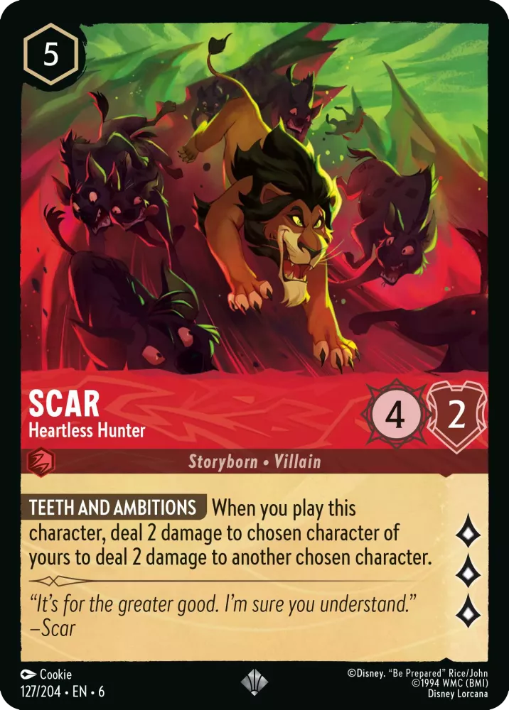Scar - Heartless Hunter (Azurite Sea 127/204) Super Rare - Near Mint