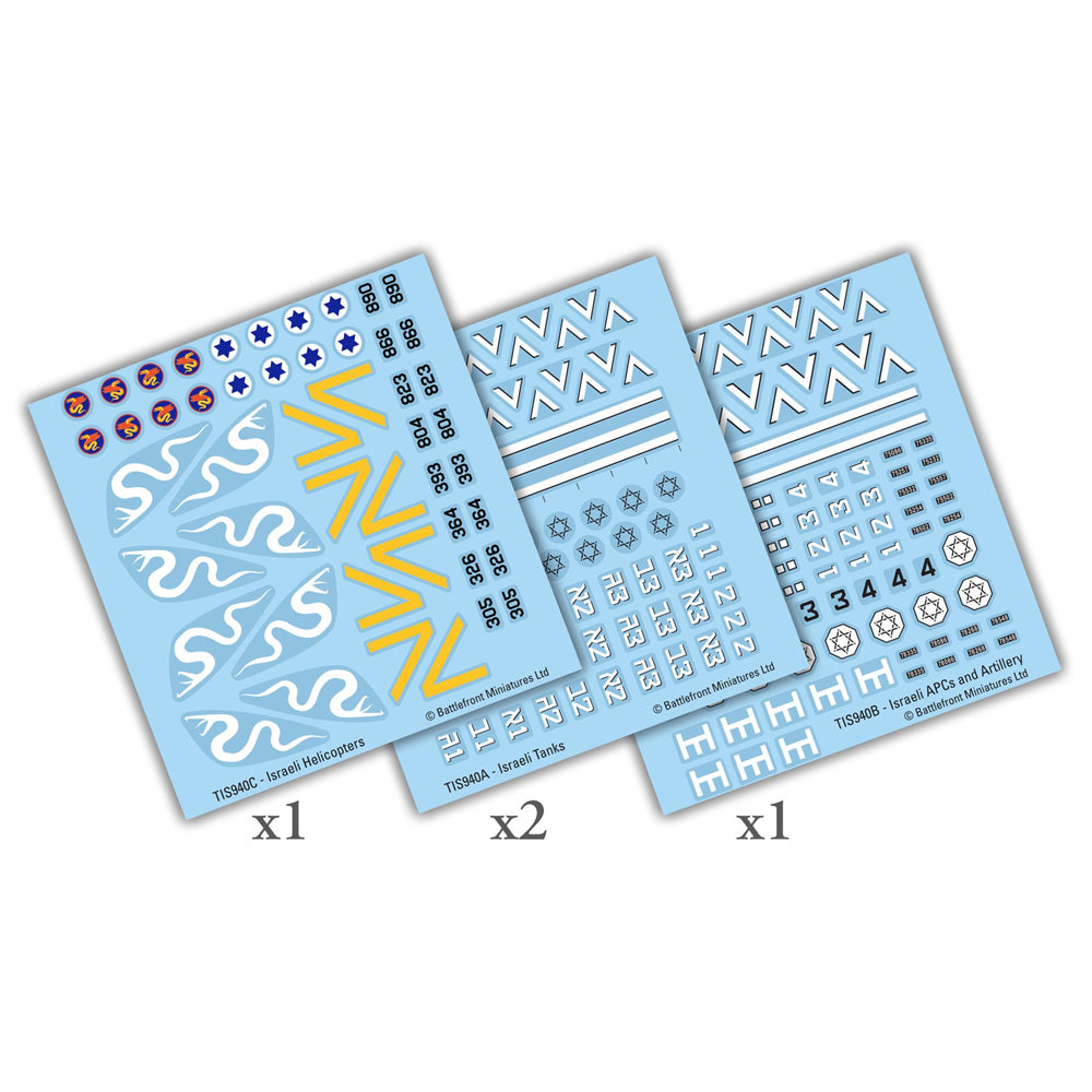 Flames of War: Team Yankee WW3: Israeli (TIS950) - Decal Set
