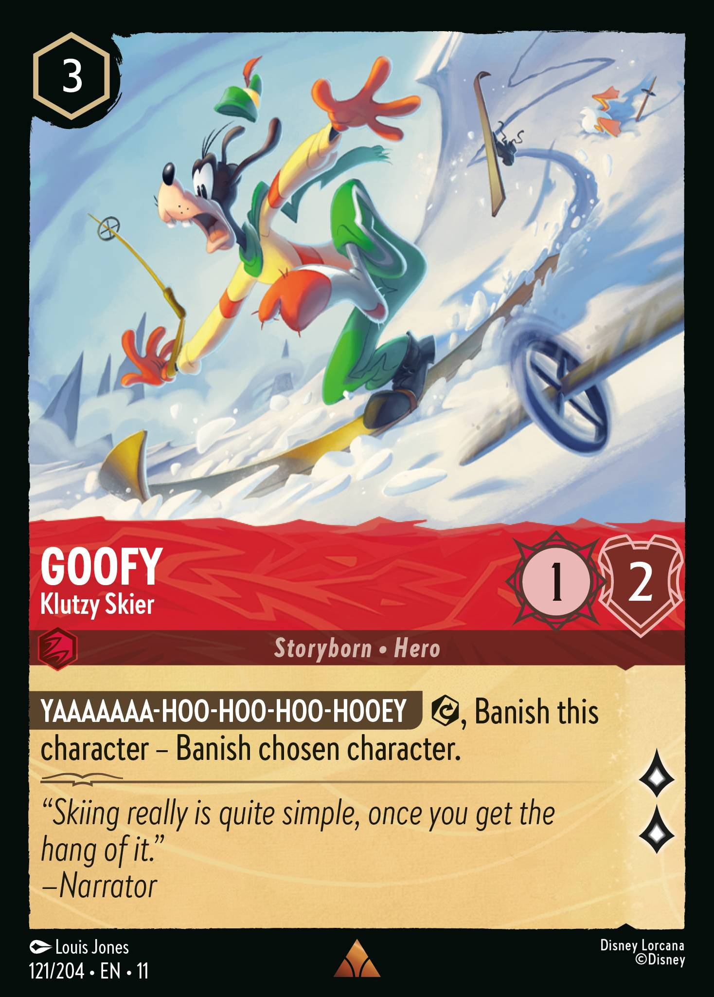 Goofy - Klutzy Skier (121/204 - Winterspell) Rare