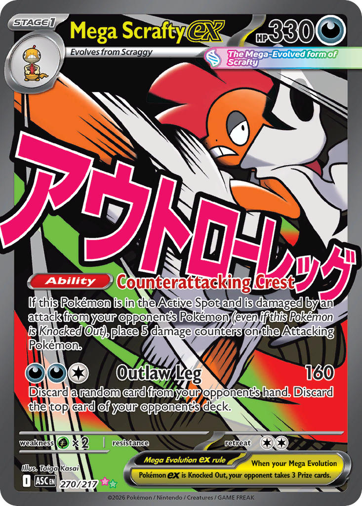 Mega Scrafty ex - 270/217 (ASC) Mega Attack Rare