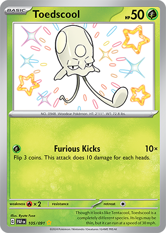 Toedscool - 105/091 (PAF) Secret Rare - Near Mint Holofoil