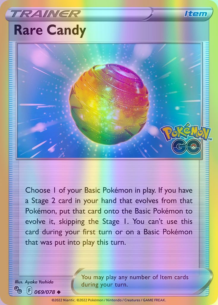 rare candy pokemon cards Rare Candy - 069/078 (PGO) Uncommon