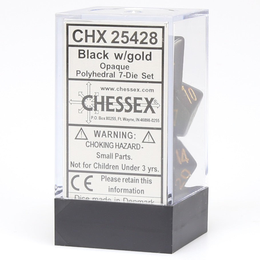 CHX25428: Opaque - Poly Set Black w/gold (7)
