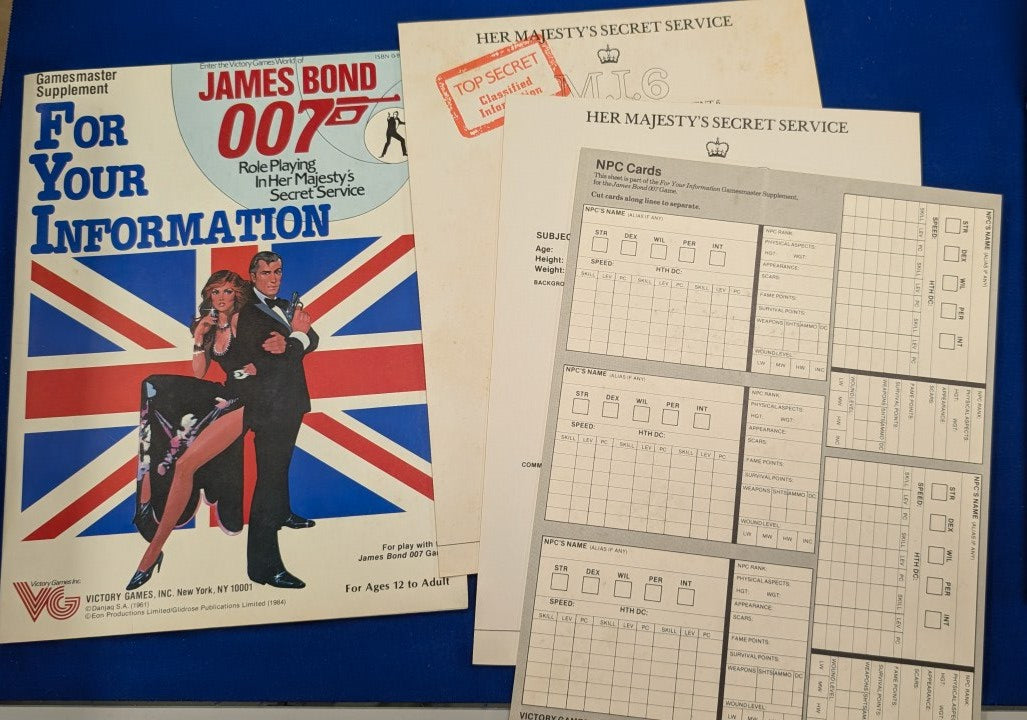 Victory Games: James Bond 007 Roleplaying Game - For Your Information (USED) Opened but Unpunched