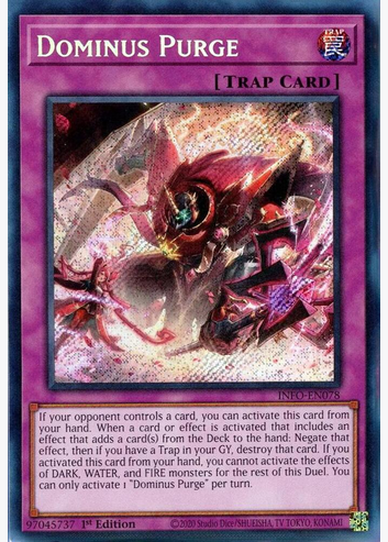 Dominus Purge (INFO-EN078) Secret Rare - Light Play 1st Edition