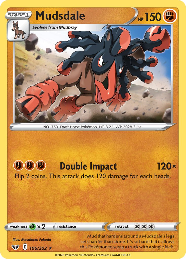 Mudsdale - 106/202 (SWSH01) Rare - Near Mint
