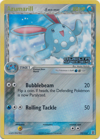 Azumarill - 19/113 (Delta Species) - Rare Reverse Holo - Moderate Play