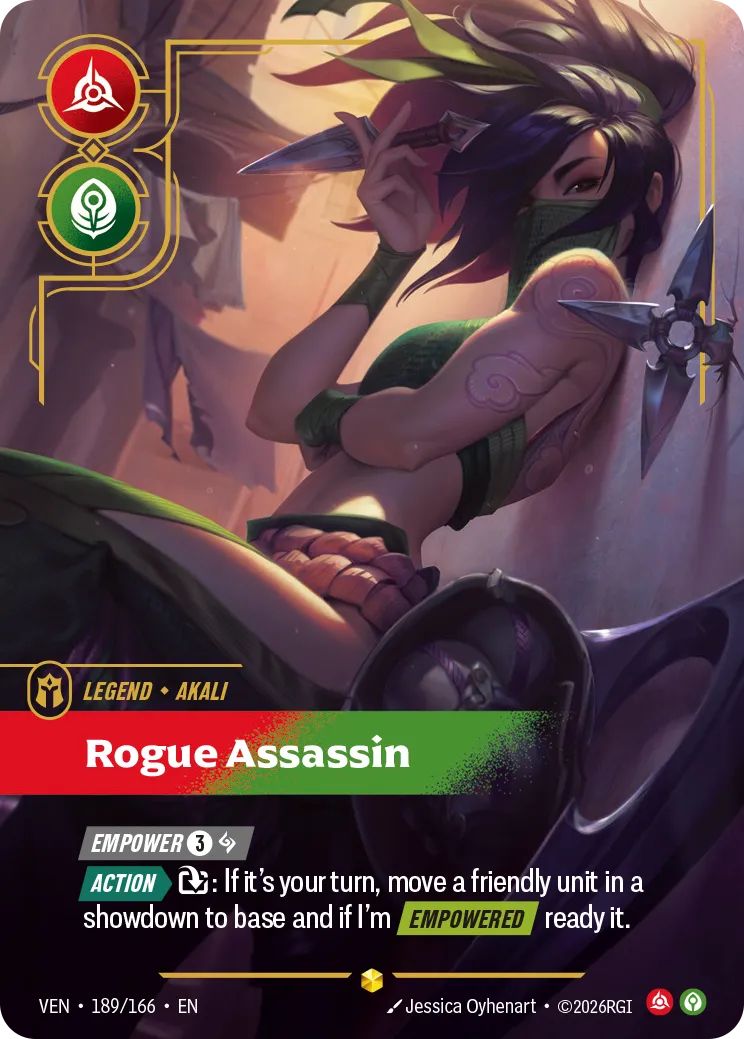 Akali - Rogue Assassin (Overnumbered) - 189/166 (VEN) Rare