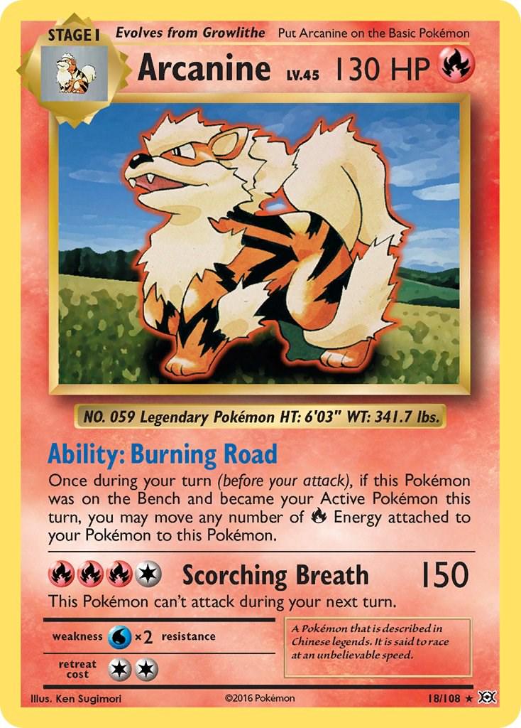Arcanine - 018/108 (EVO) Rare - Normal Near Mint