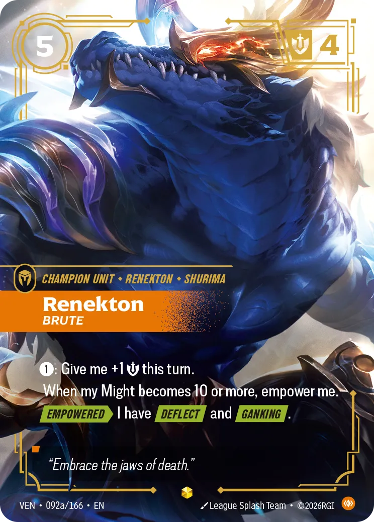 Renekton, Brute (Alternate Art) - 092a/166 (VEN) Epic