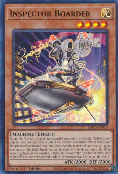 Inspector Boarder (RA01-EN010) Prismatic Ultimate Rare - Near Mint 1st Edition