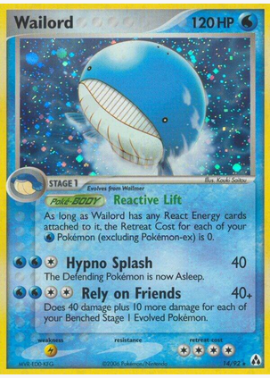 Wailord (14/92) - Holofoil - Moderate Play