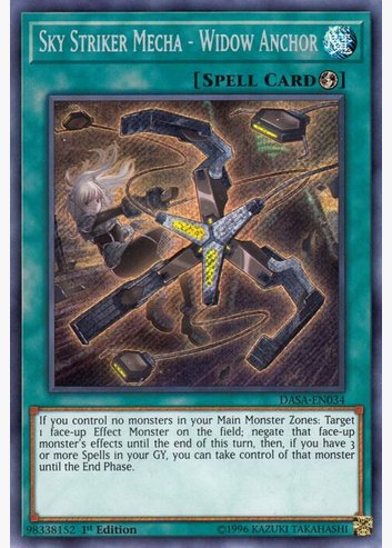 Sky Striker Mecha - Widow Anchor (DASA-EN034) 1st Edition Secret Rare - Heavy Play
