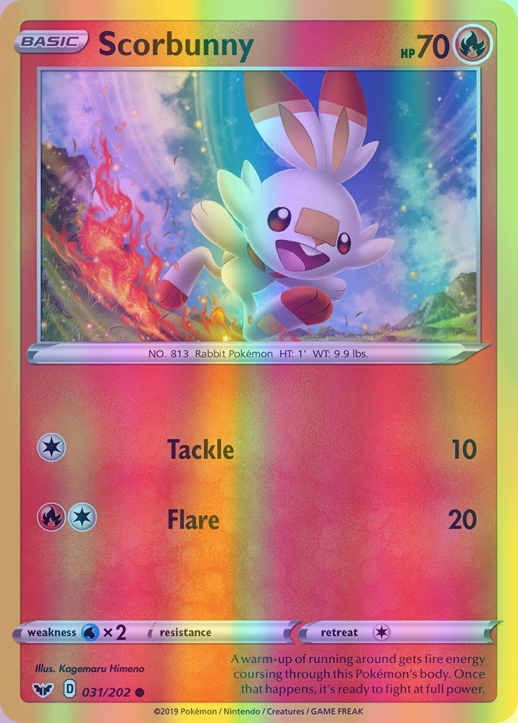 Scorbunny - 031/202 (SWSH01) Common - Near Mint Reverse Holofoil