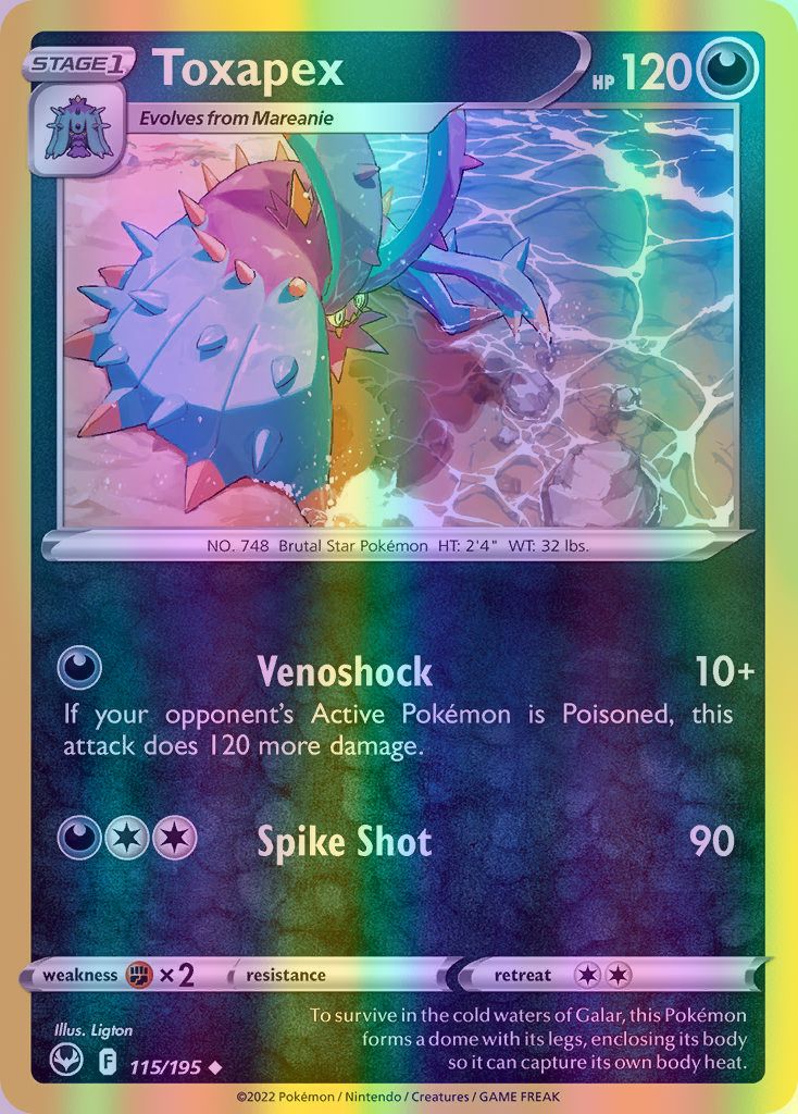 Toxapex - 115/195 (SWSH12) Uncommon - Near Mint Reverse Holofoil