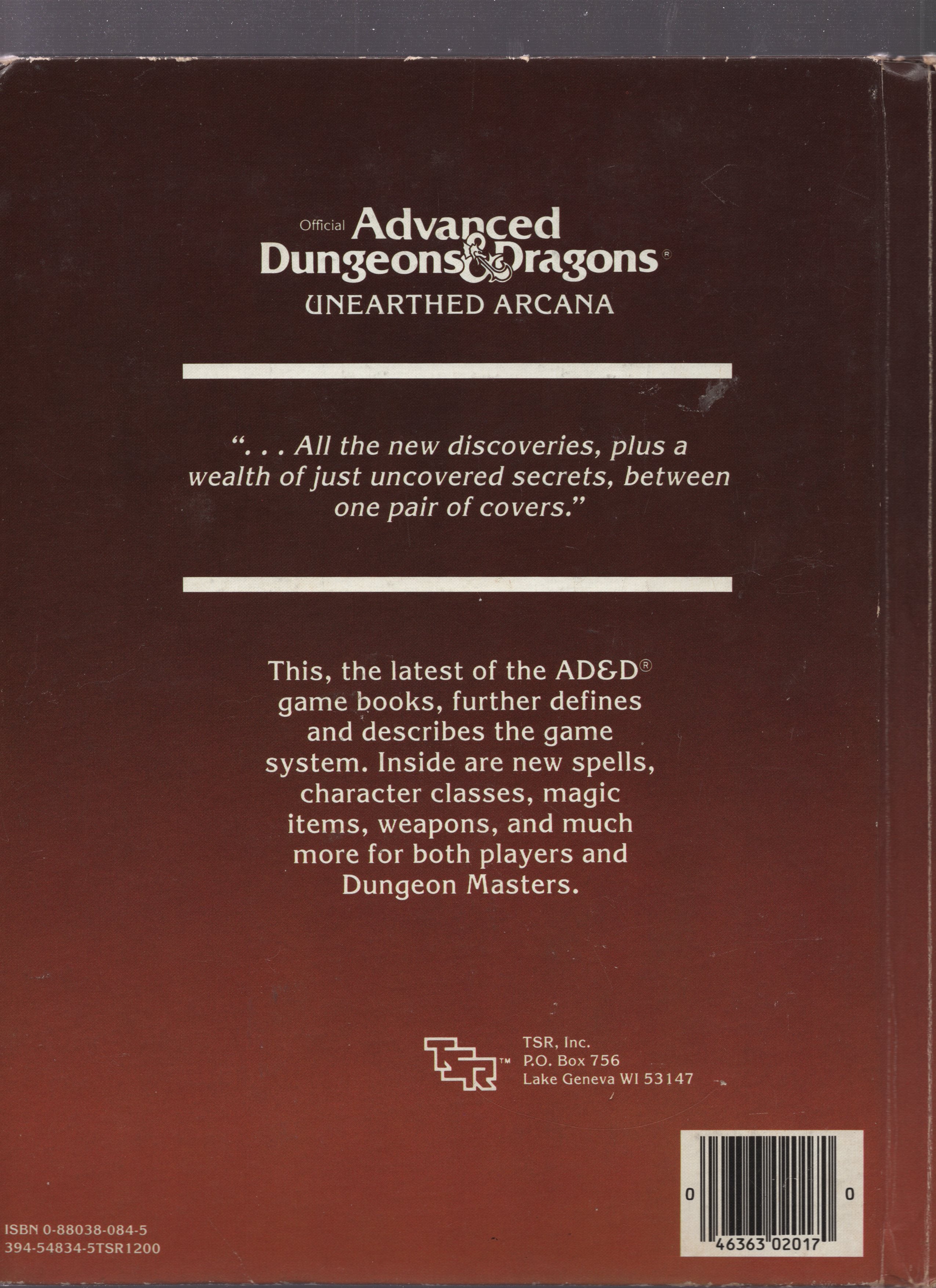 AD&D: Unearthed Arcana (TSR 2017) (USED, Damaged)