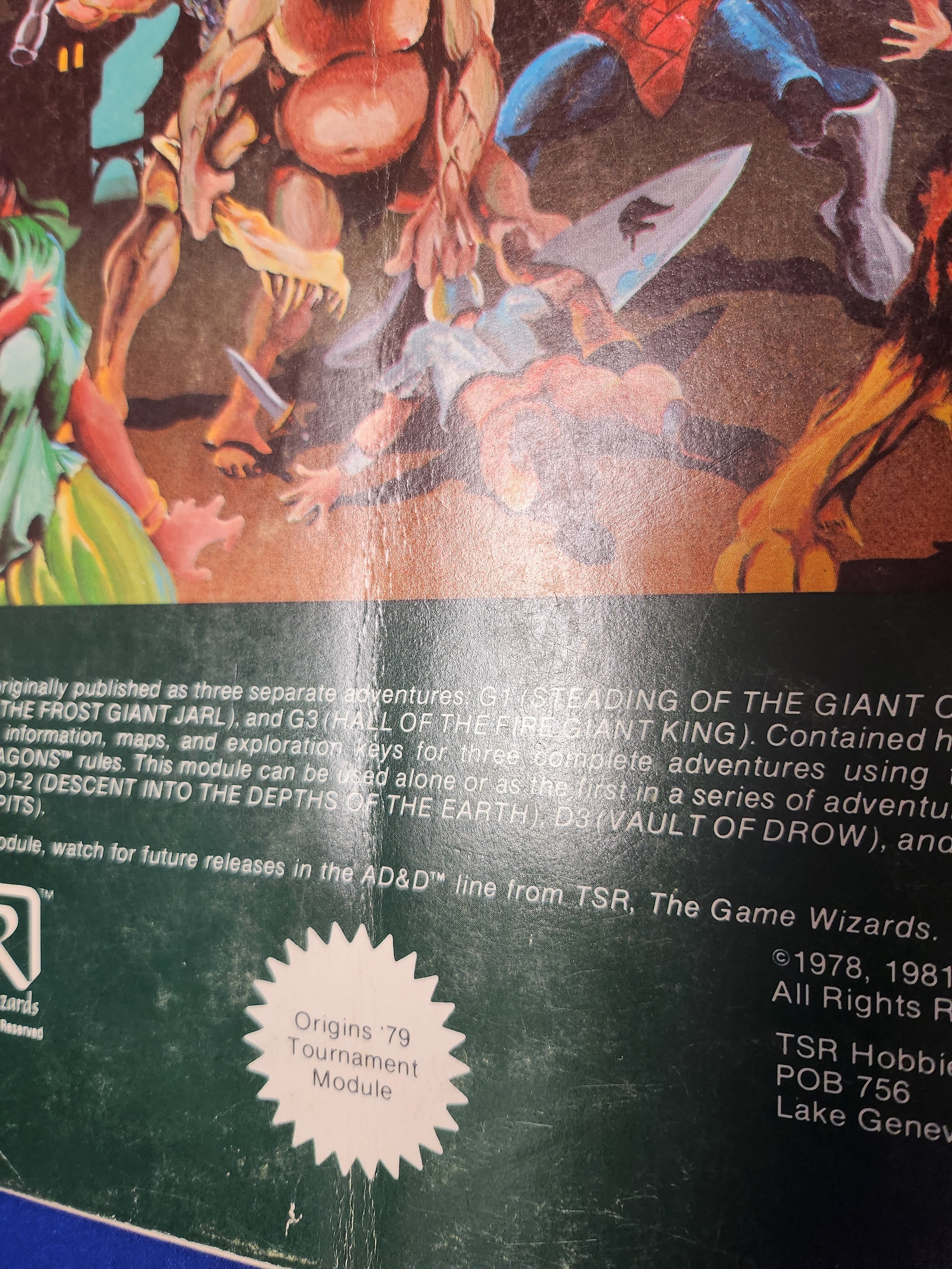 AD&D Dungeon Module G1-3: Against the Giants (USED) (9058) 1st Printing