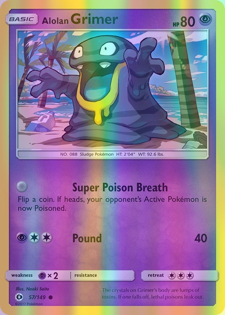 Alolan Grimer - 057/149 (SM01) Common - Near Mint Reverse Holofoil
