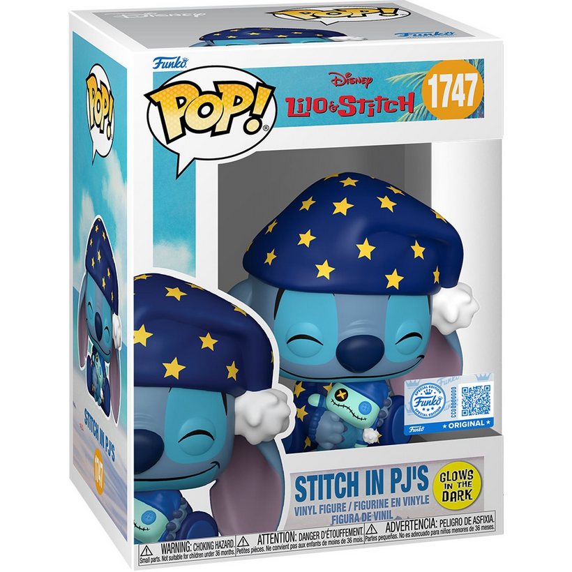 POP Figure: Disney Lilo & Stitch #1747 - Stitch in PJs (Glow) (Specialty)