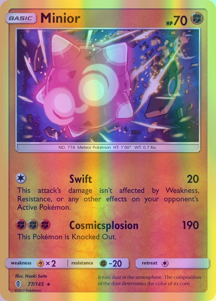 Minior - 077/145 (SM:GRI) Holo Rare - Near Mint Reverse Holofoil