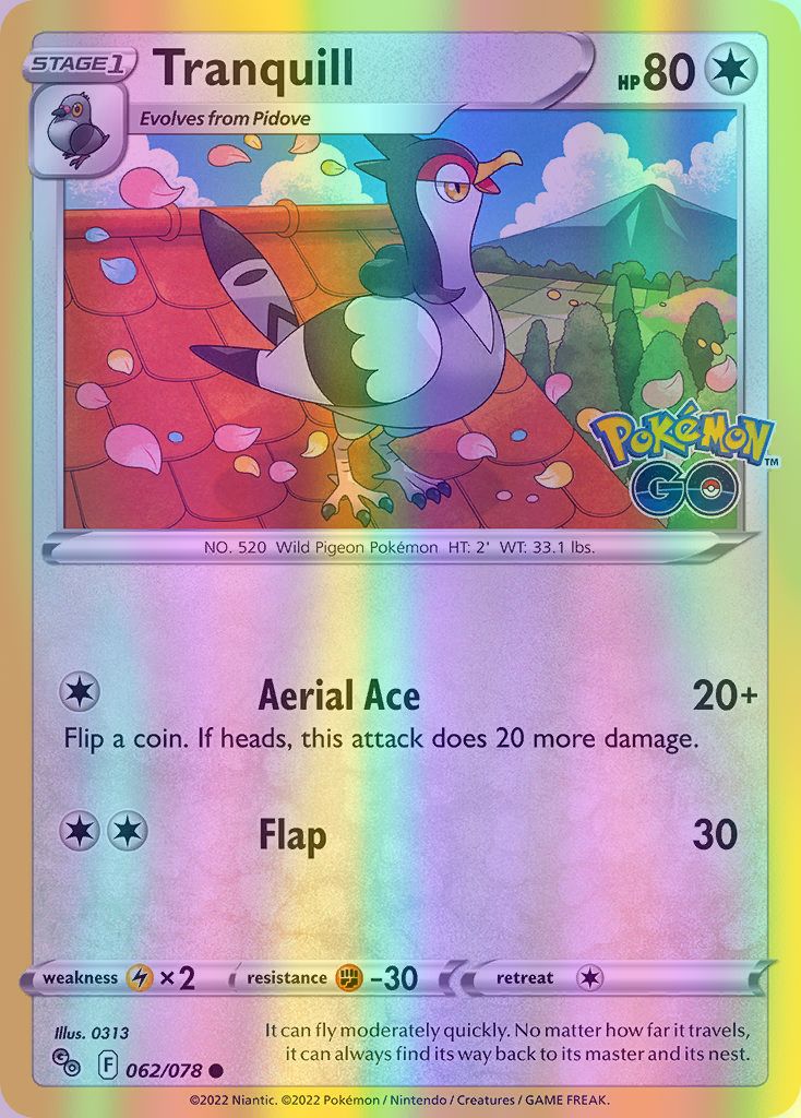 Tranquill - 062/078 (PGO) Common - Near Mint Reverse Holofoil