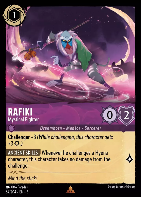 Rafiki - Mystical Fighter (Into the Inklands 054/204) Rare - Near Mint