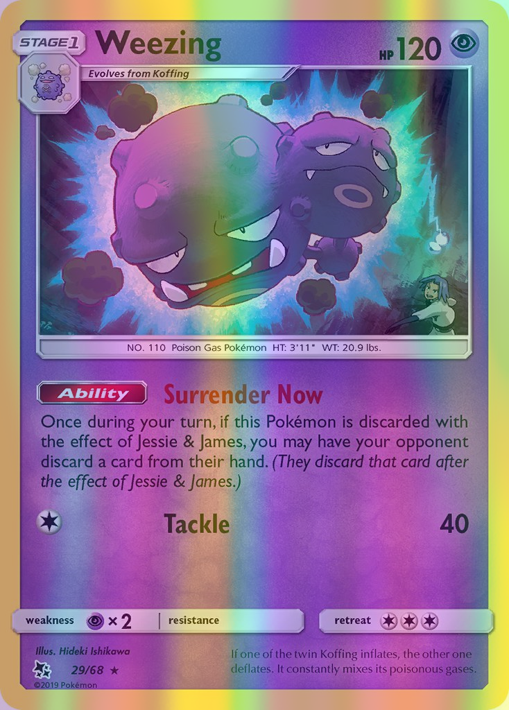 Weezing - 29/68 (HIF) Rare - Near Mint Reverse Holofoil