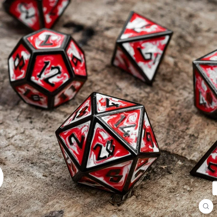 Elder Runes Blood Chalice Metal Dice Set