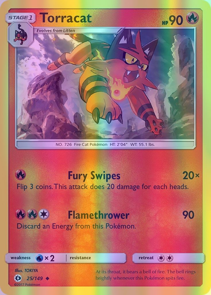 Torracat - 025/149 (SM01) Uncommon - Near Mint Reverse Holofoil