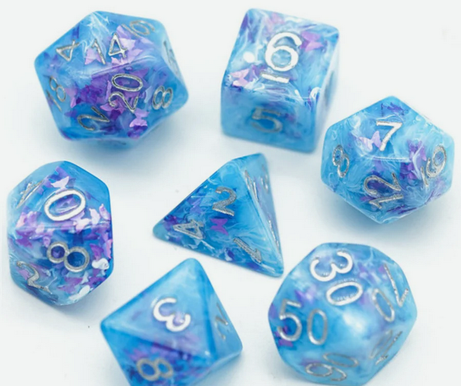 Frozen Butterfly RPG Dice Set