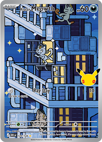 Alolan Meowth - 139/128 (30C) Illustration Rare