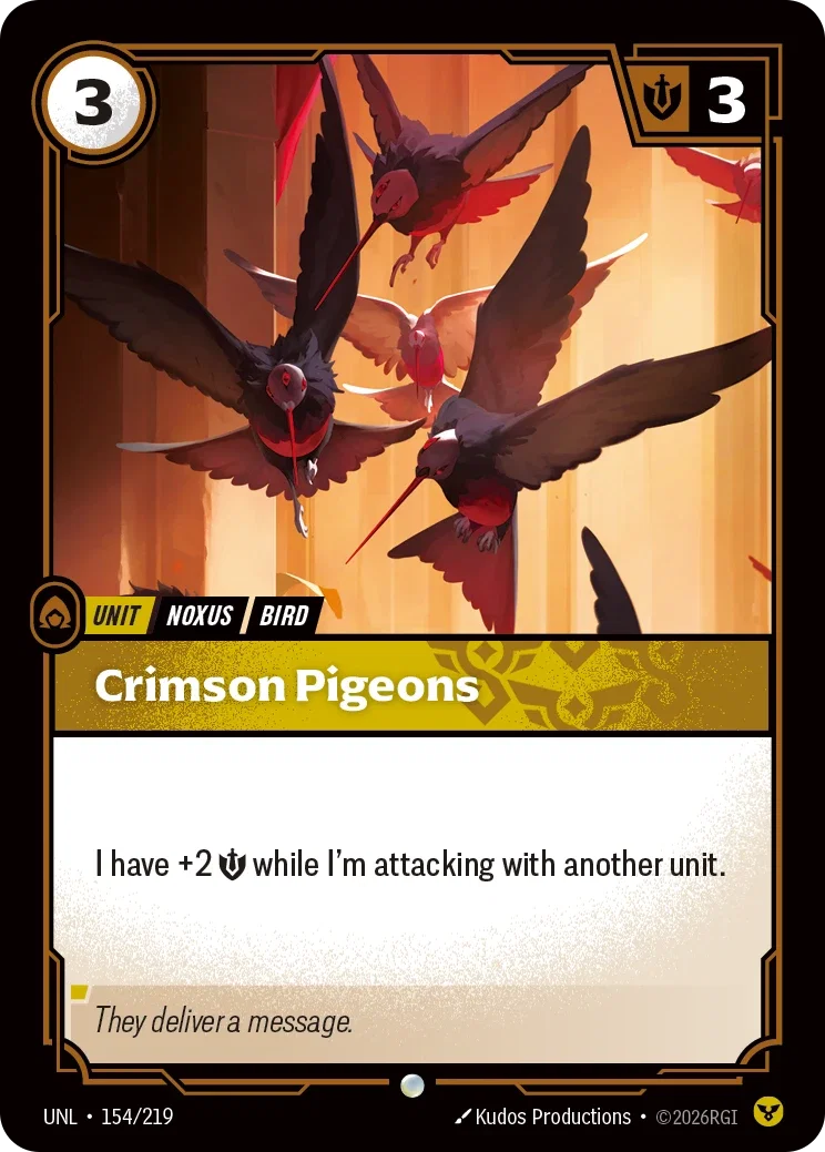 Crimson Pigeons - 154/219 (UNL) Common