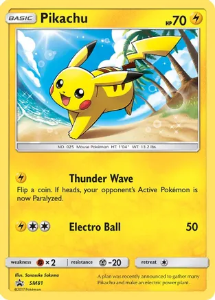 Pikachu - SM81 (SM:PR) Promo - Near Mint Holofoil