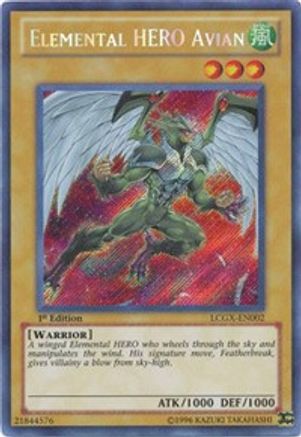 Elemental Hero Avian (LCGX-EN002) Secret Rare - Near Mint 1st Edition